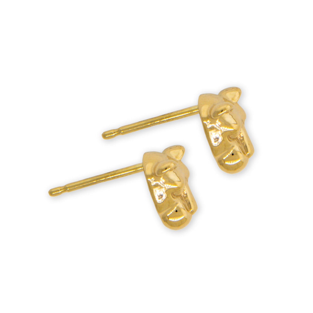Small Gold Nittany Lion Head Earrings