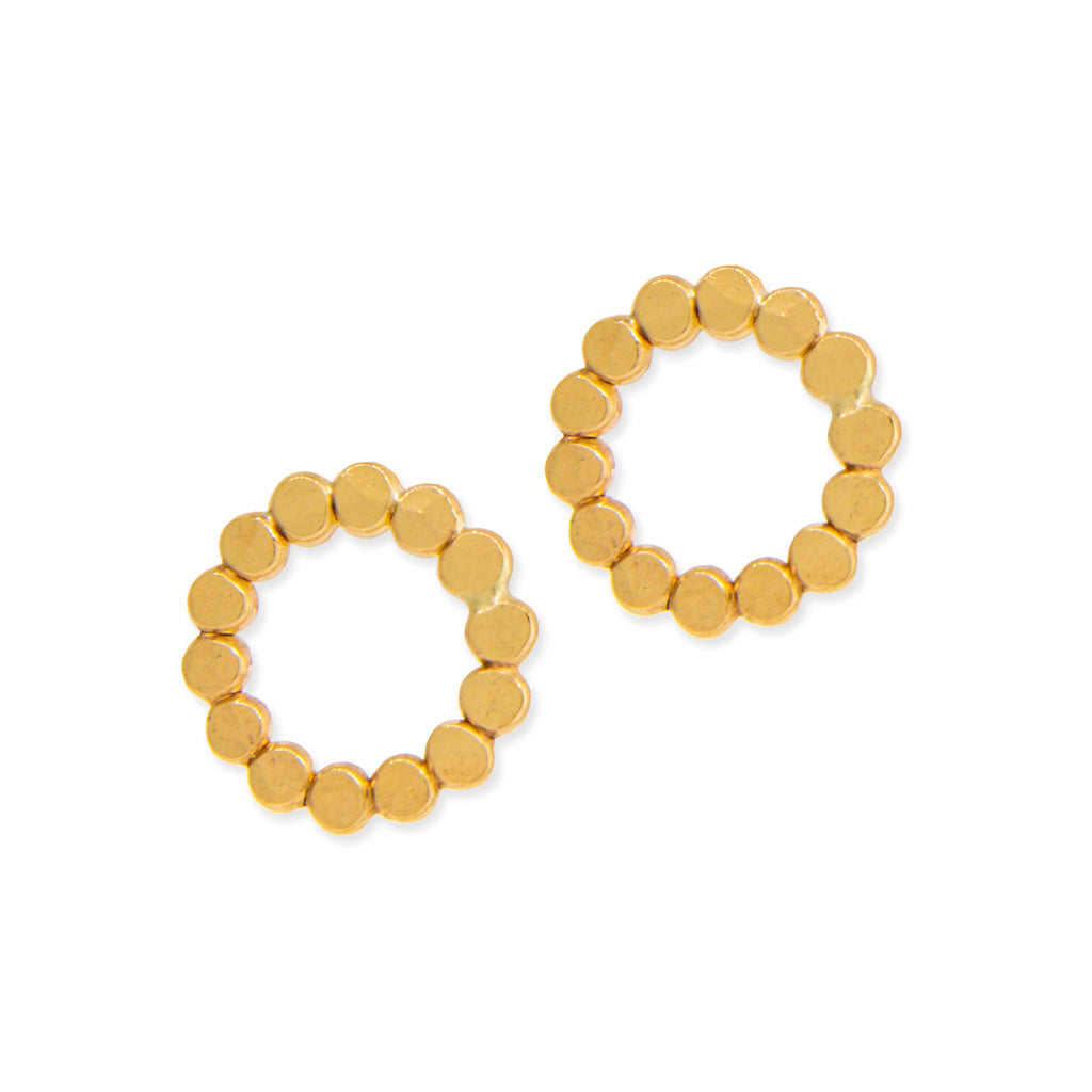 Large Circle Dot Gold Filled Earrings