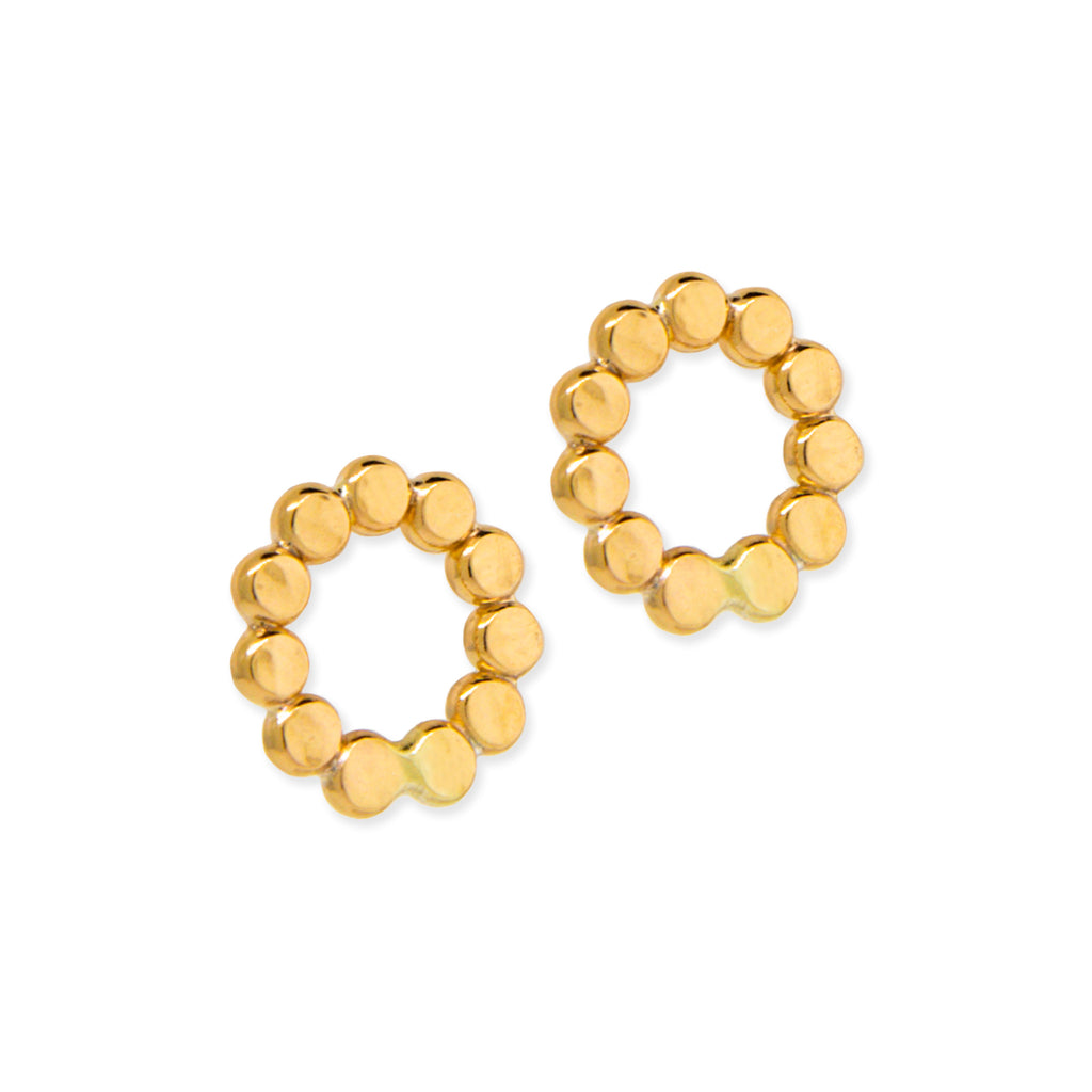 Small Circle Dot Gold Filled Earrings