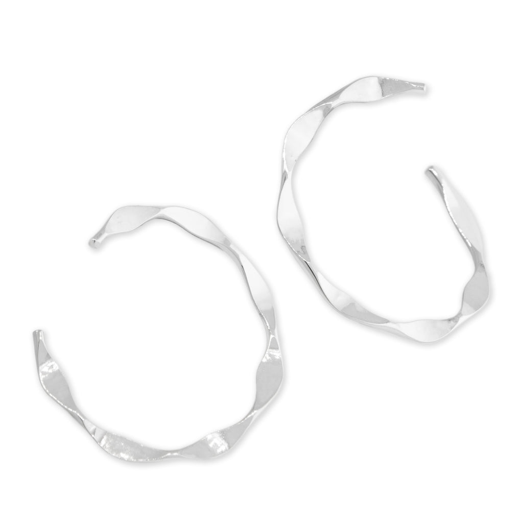 Large Glowing Wrap Earrings-Silver