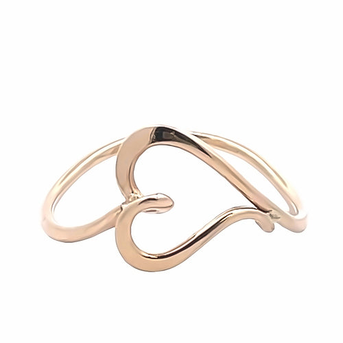 Gold Flowing Heart Ring