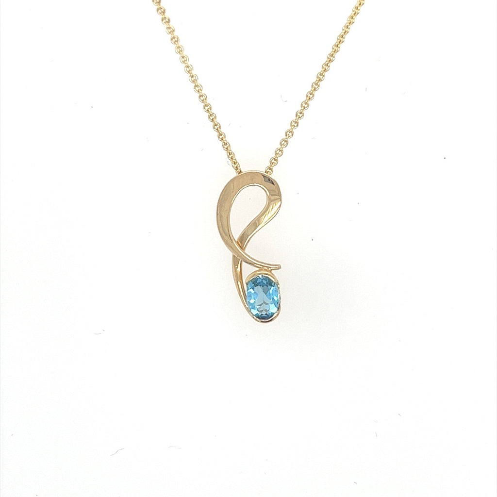 Blue Topaz Small Dancing Necklace