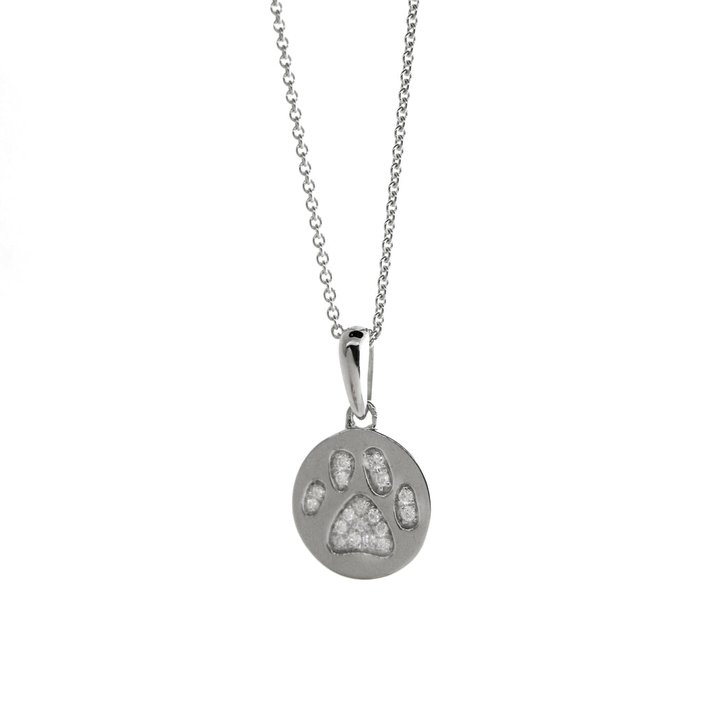 Twinkle Toes Diamond Paw Print Necklace
