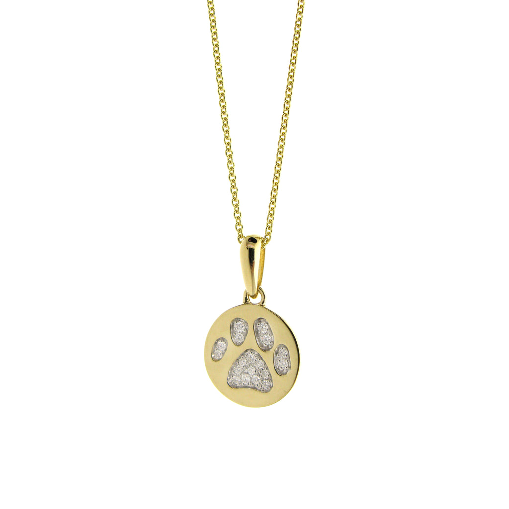 Twinkle Toes Diamond Paw Print Necklace