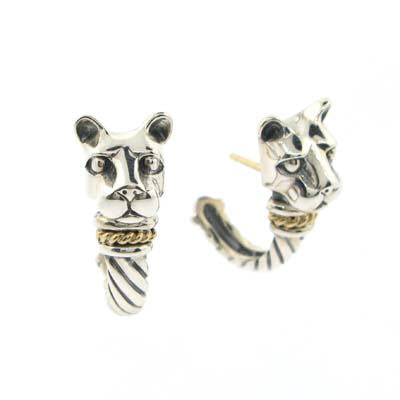 “Bold withGold” Lion Head J Hoop Earrings-Large