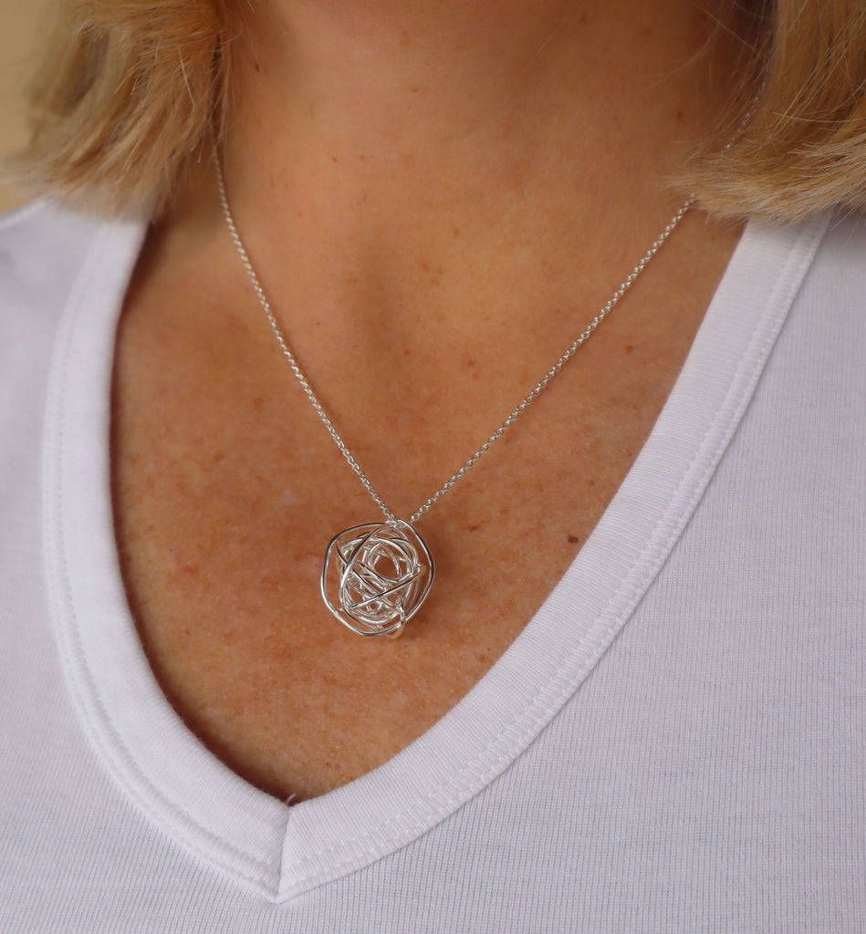 Silver Tangled Web Necklace
