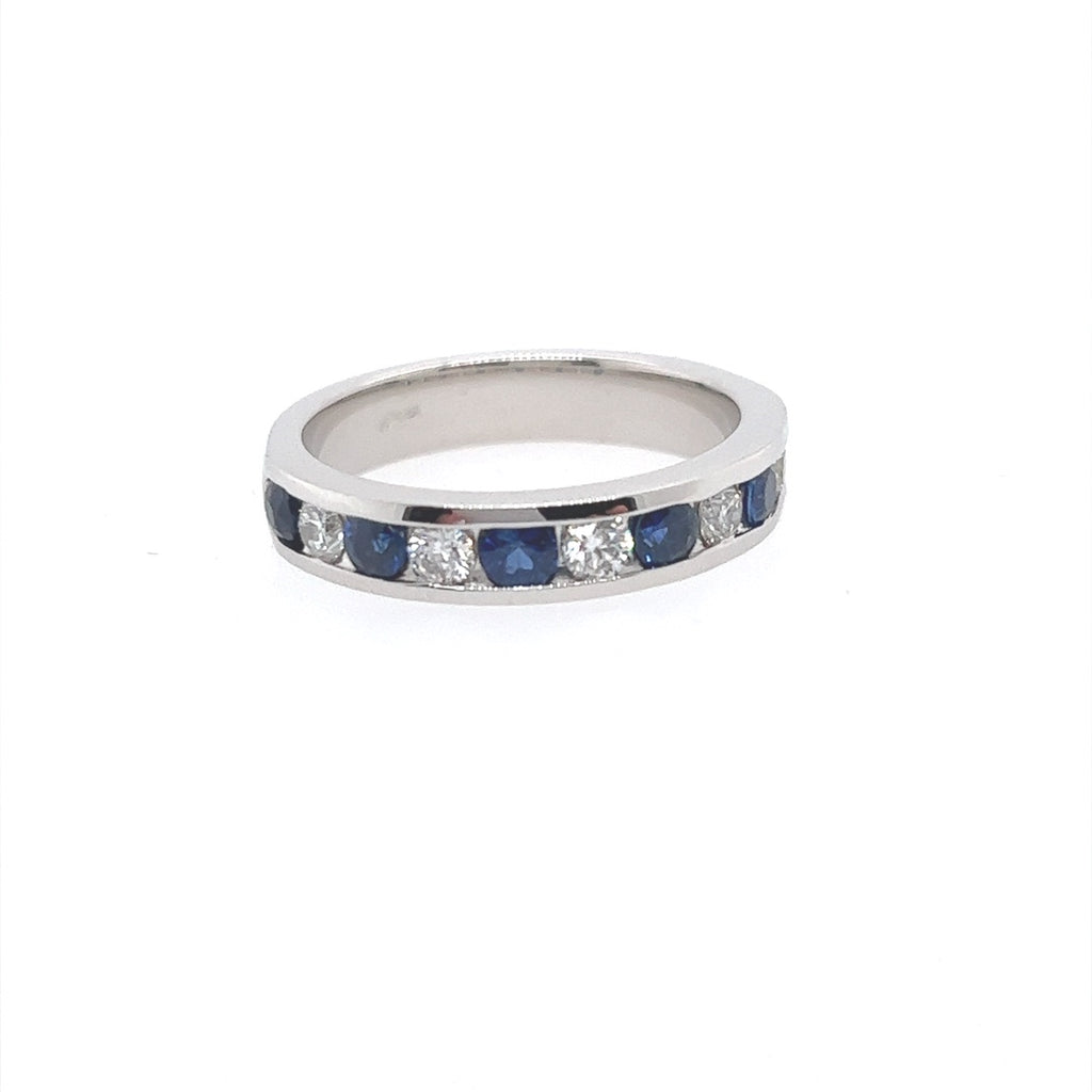 Channel Set Sapphire and Diamond Band