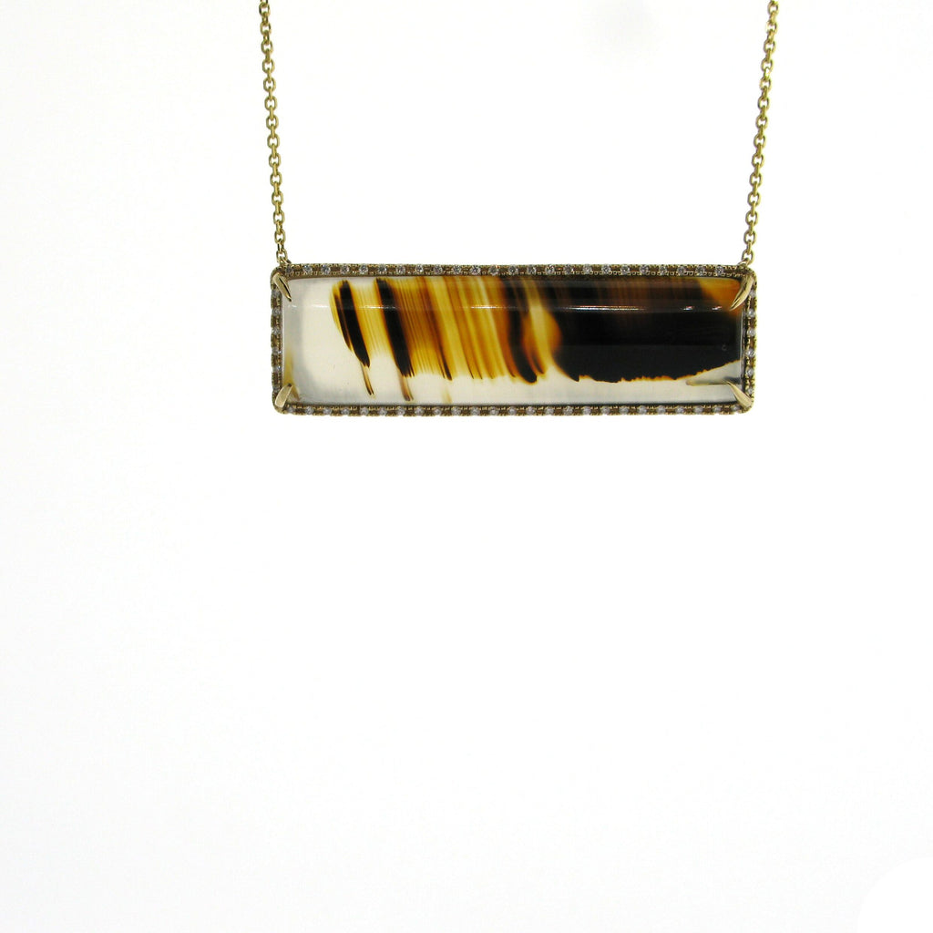 Agate and Diamond Necklace