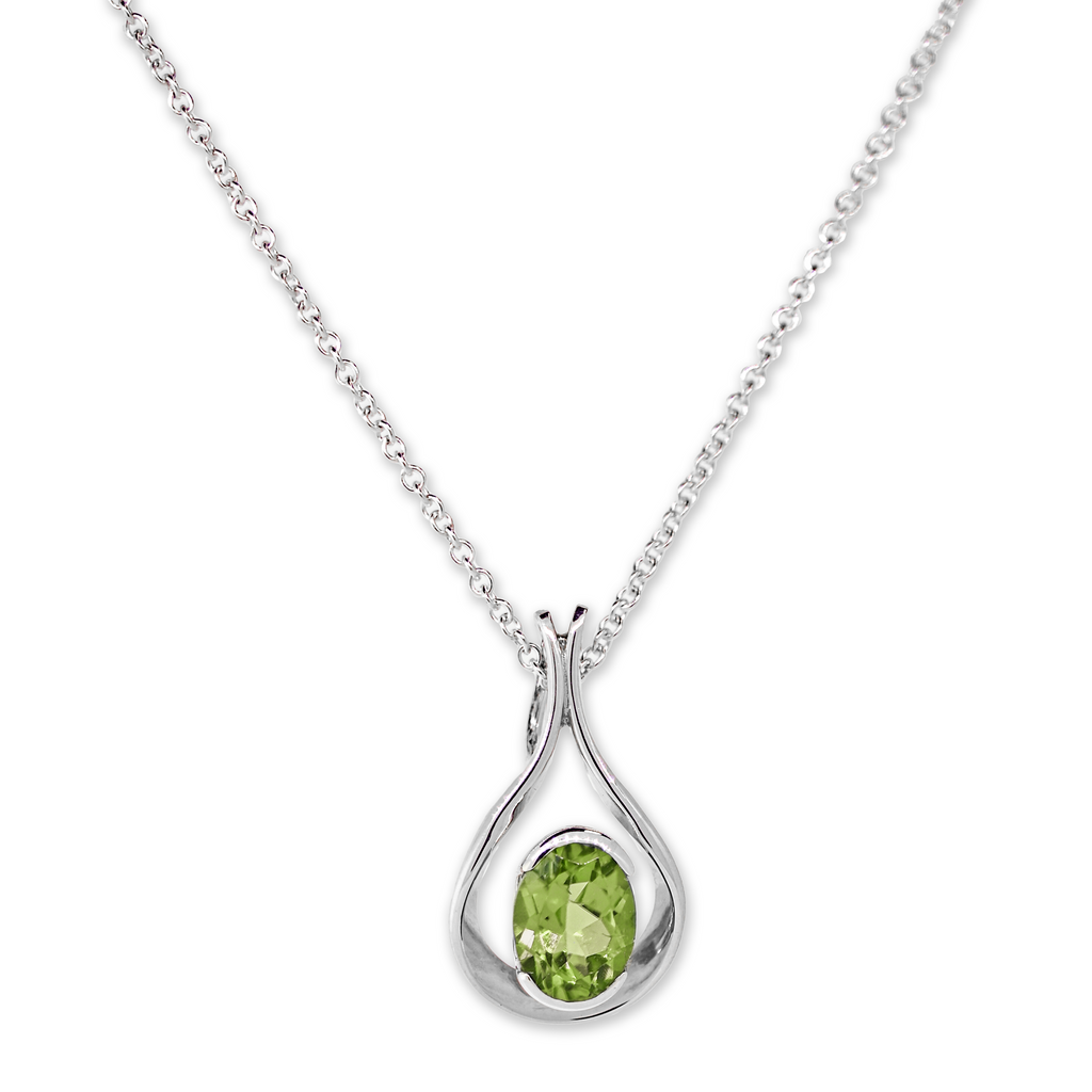 Raindrop Necklace with Peridot