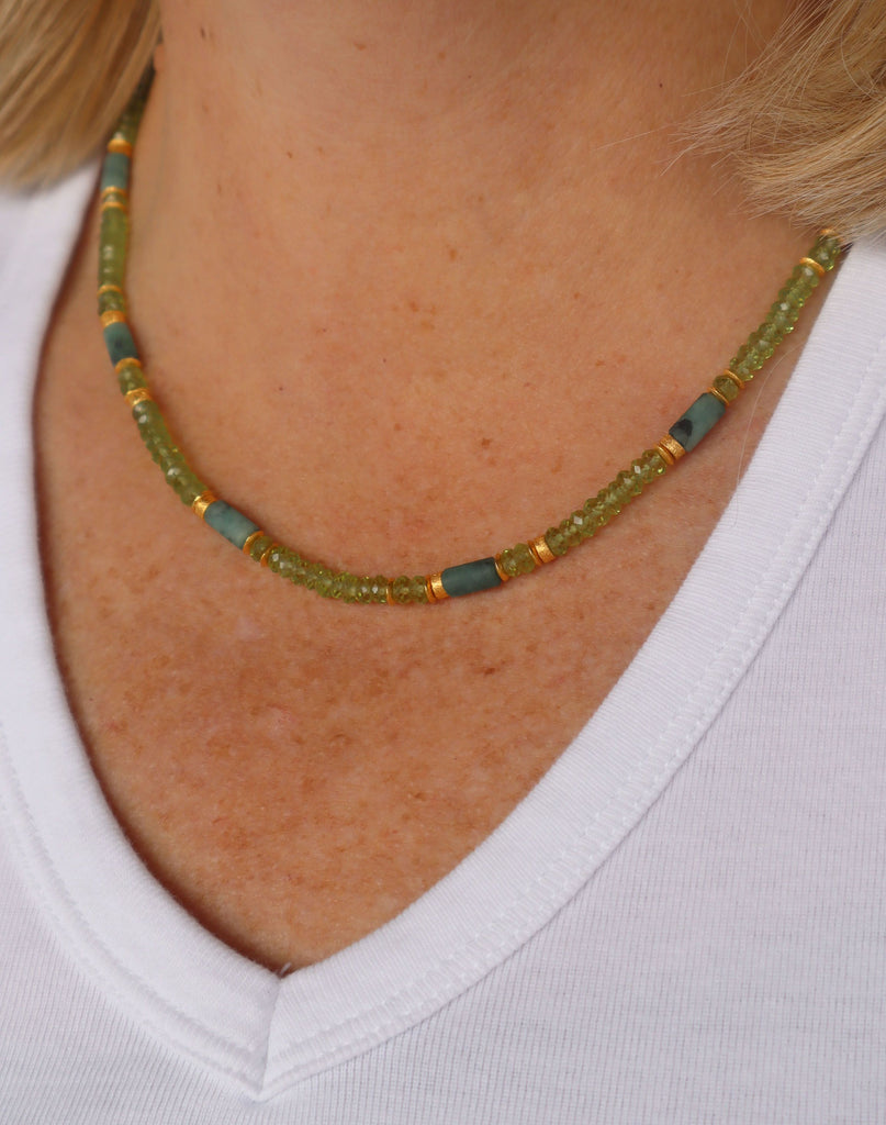 Peridot and Emerald Necklace