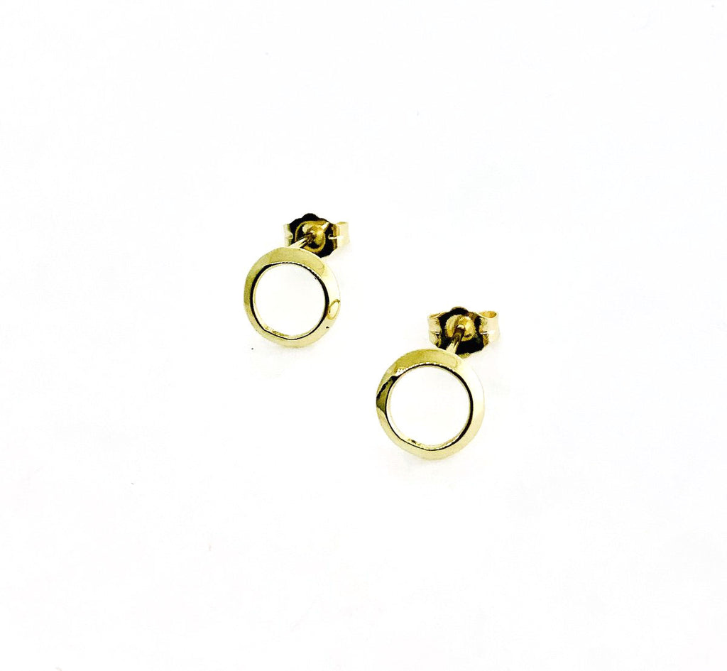 Golden Ring Stud Earrings