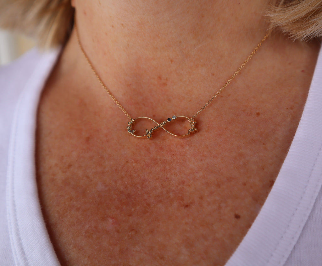 Gold Penn State Infinity Necklace