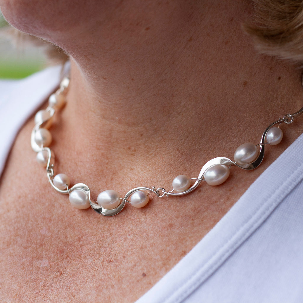 Freshwater Pearl Ruffle Necklace