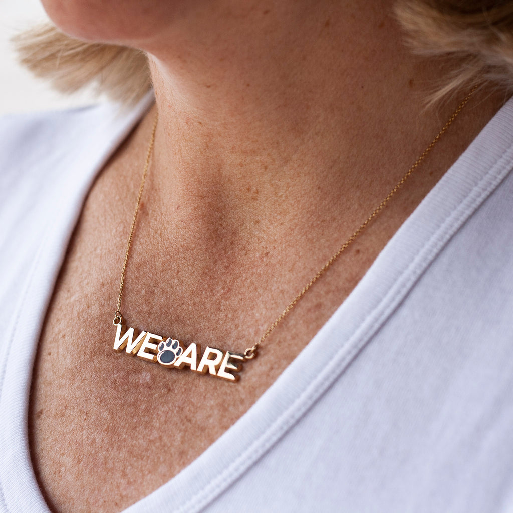 Penn State "WE ARE" Gold Necklace