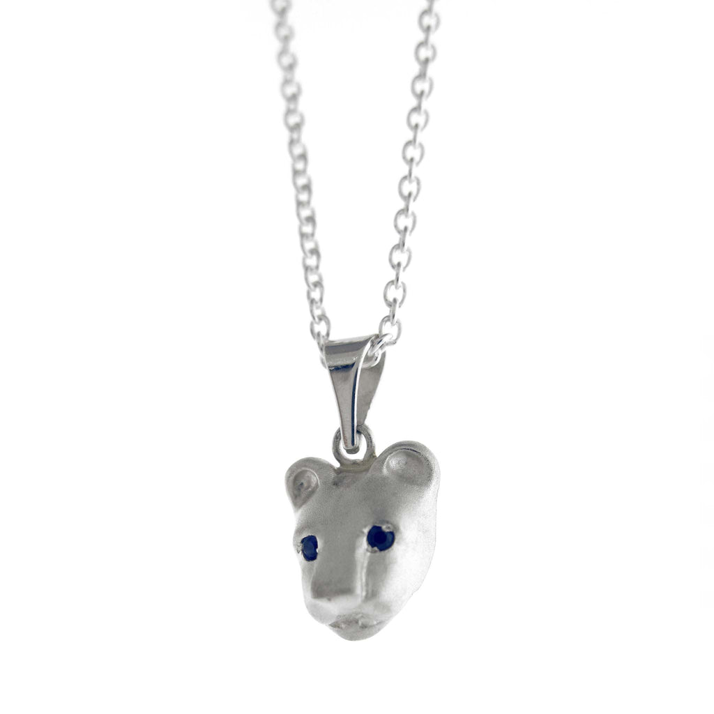 Bill Wallace Lion Head Necklace with Sapphires