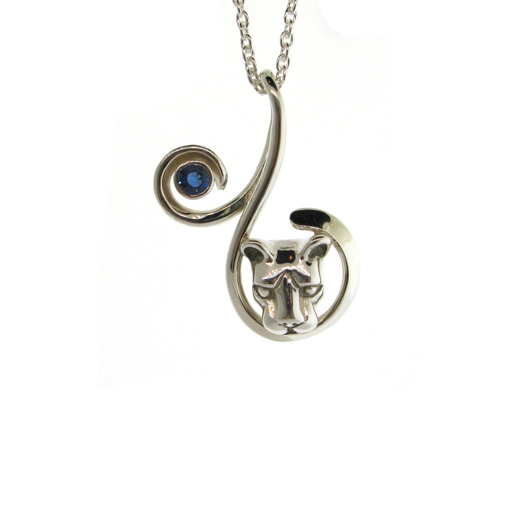 Curl Lion Head and Sapphire Necklace